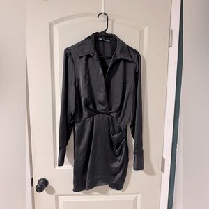 Zara | Long Sleeve Satin Dress
